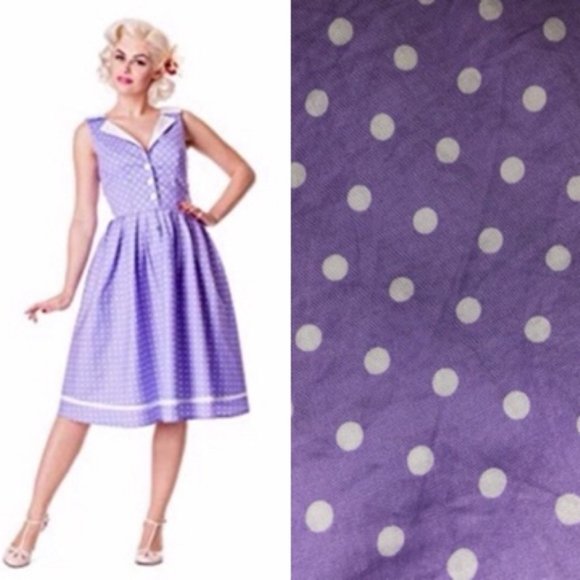 Hell Bunny Dresses & Skirts - NWT! Modcloth Hell Bunny Purple Polka Dot Dress